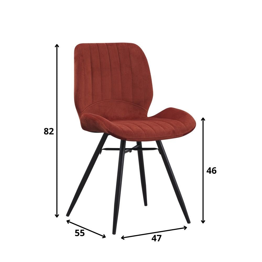 Eetkamerstoel Barron velvet Vince Koper LxBxH 71x67x49 Stof Witfoto maatindicatie