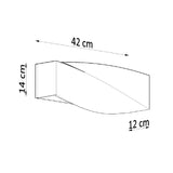 Wandlamp Sigma Sollux Wit LxBxH 50x20x20 Keramiek, Glas Nnb