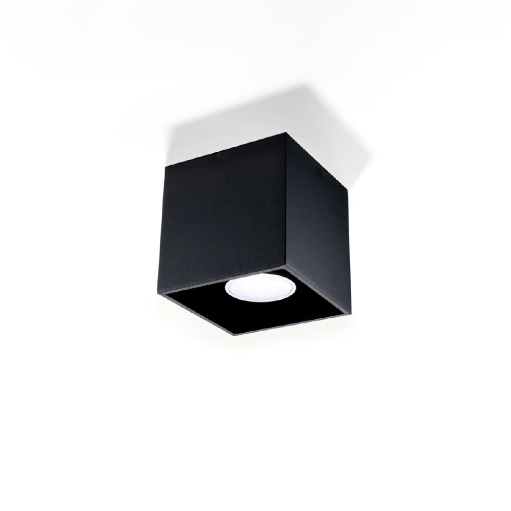 Plafondlamp Quad Sollux Zwart LxBxH 13x13x13 Aluminium Nnb