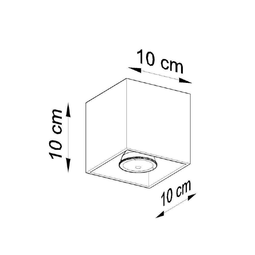 Plafondlamp Quad Sollux Zwart LxBxH 13x13x13 Aluminium Nnb