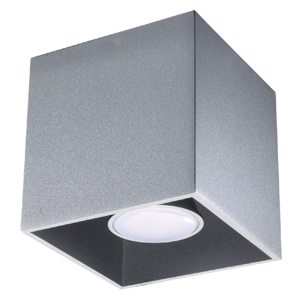 Plafondlamp Quad Sollux Grijs LxBxH 13x13x13 Aluminium Nnb