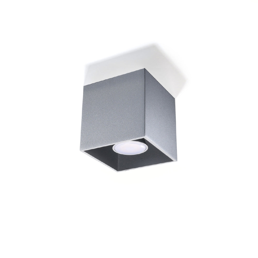 Plafondlamp Quad Sollux Grijs LxBxH 13x13x13 Aluminium Nnb