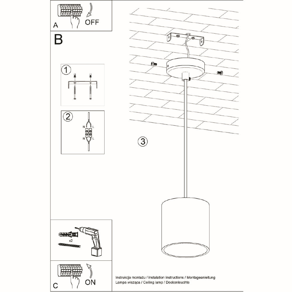 Hanglamp Orbis Sollux Zwart LxBxH 13x13x13 Aluminium Nnb