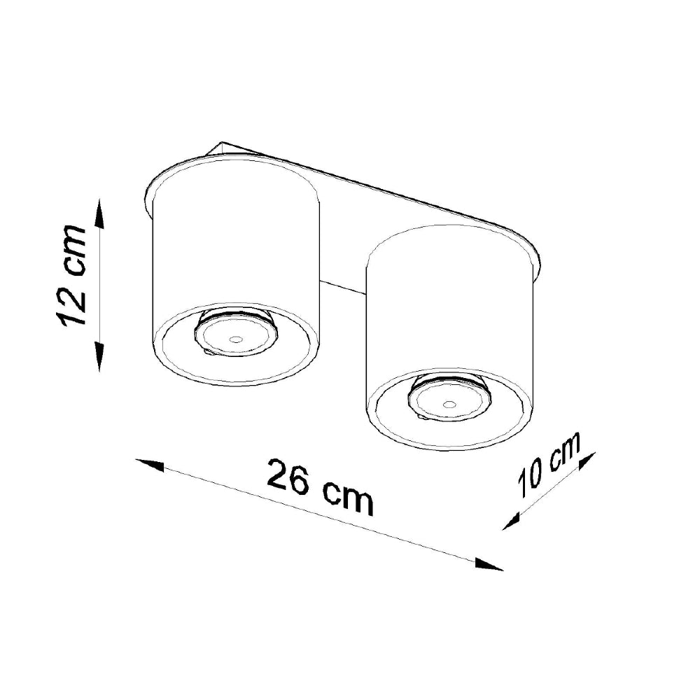 Plafondlamp Orbis Sollux Zwart LxBxH 14x14x31 Aluminium Nnb