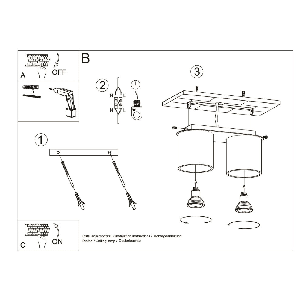 Plafondlamp Orbis Sollux Zwart LxBxH 14x14x31 Aluminium Nnb