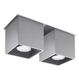 Plafondlamp Quad Sollux Grijs LxBxH 14x14x31 Aluminium Nnb