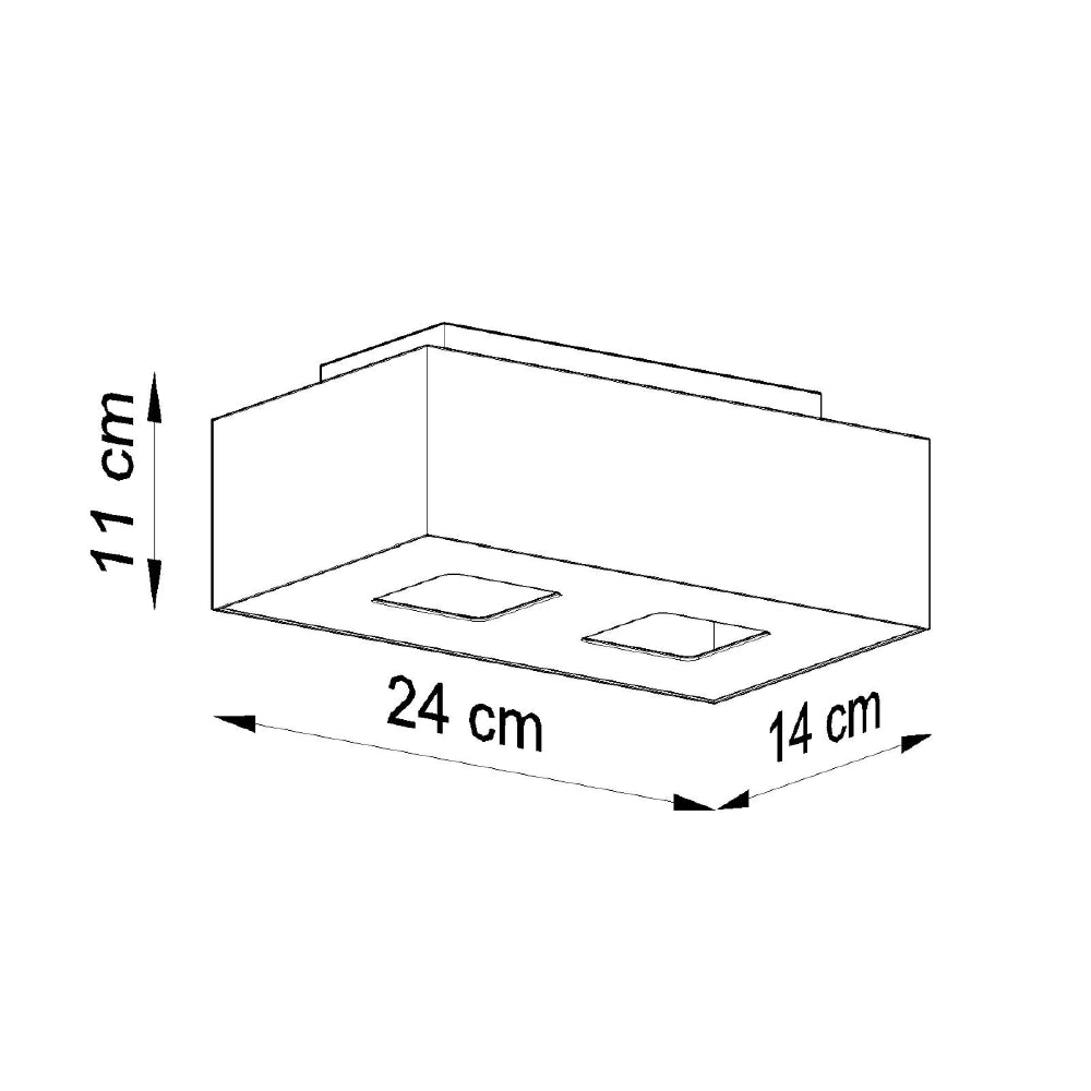 Plafondlamp Mono Sollux Zwart, Wit LxBxH 14x14x31 Metaal Nnb