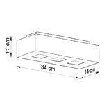 Plafondlamp Mono Sollux Zwart, Wit LxBxH 46x12x17 Metaal Nnb