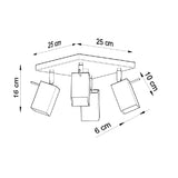 Plafondlamp Merida Sollux Zwart LxBxH 26x26x15 Metaal Nnb