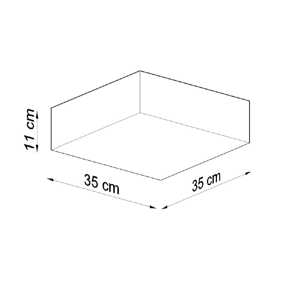 Plafondlamp Horus Sollux Zwart LxBxH 37x37x19 PVC Nnb