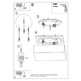 Plafondlamp Horus Sollux Grijs LxBxH 37x37x19 PVC Nnb