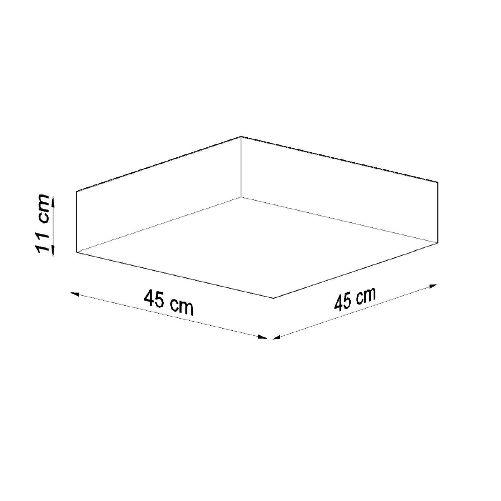 Plafondlamp Horus Sollux Zwart LxBxH 47x47x19 PVC Nnb