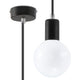 Hanglamp Edison Sollux Zwart LxBxH 10x10x17 Stof Nnb