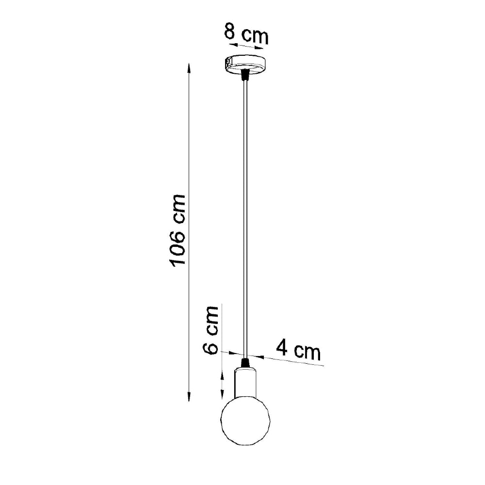 Hanglamp Edison Sollux Zwart LxBxH 10x10x17 Stof Nnb