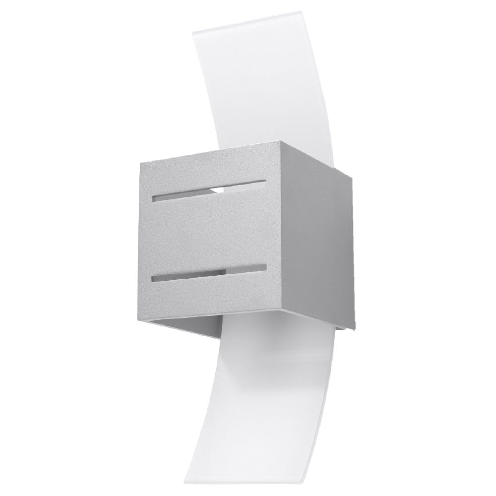 Wandlamp Loreto Sollux Grijs LxBxH 25x25x20 Aluminium, Glas Nnb