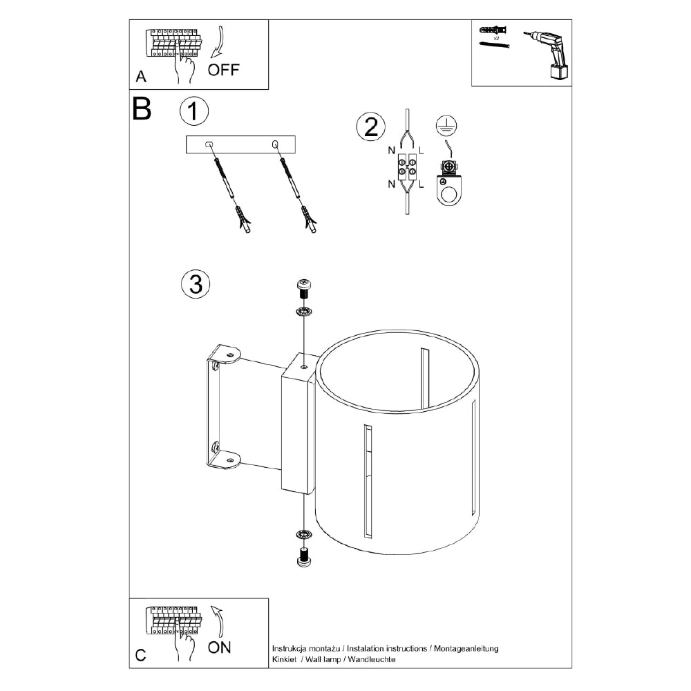 Wandlamp Inez Sollux Grijs LxBxH 13x13x13 Aluminium Nnb