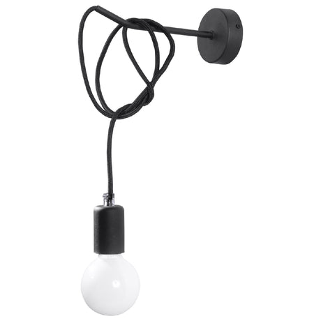 Wandlamp Edison Sollux Zwart LxBxH 14x14x31 Metaal, Stof Nnb