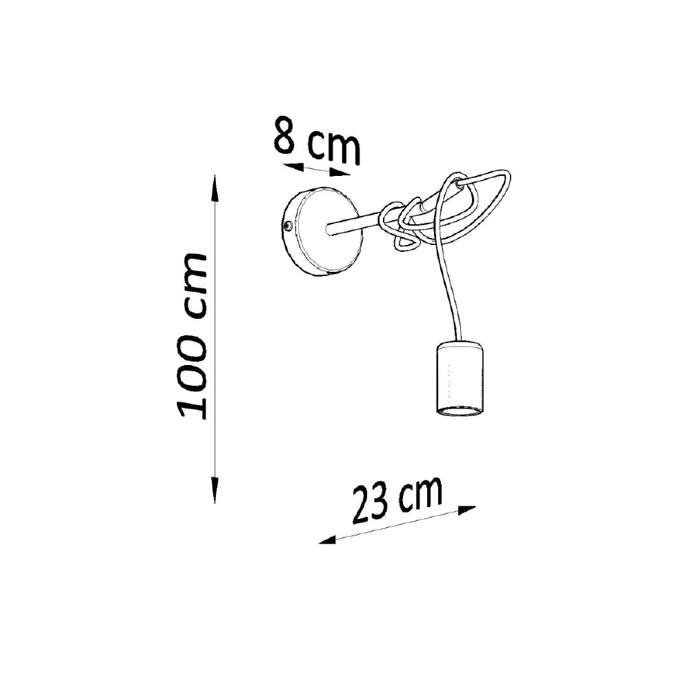 Wandlamp Edison Sollux Zwart LxBxH 14x14x31 Metaal, Stof Nnb