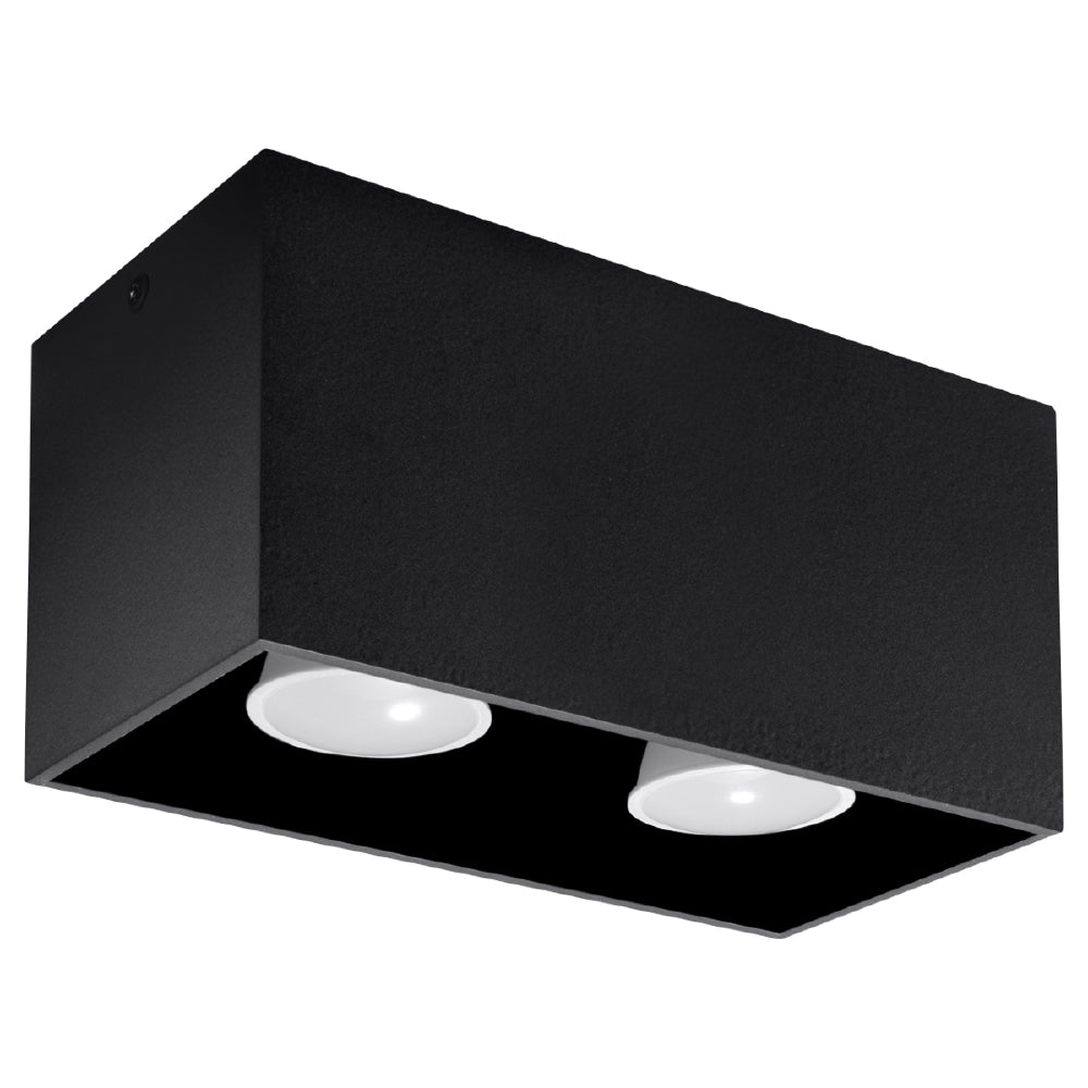 Plafondlamp Quad Sollux Zwart LxBxH 31x14x14 Aluminium Nnb