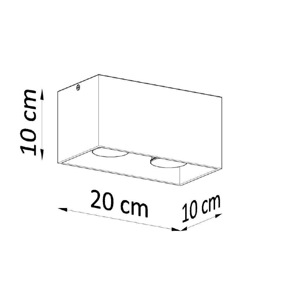 Plafondlamp Quad Sollux Zwart LxBxH 31x14x14 Aluminium Nnb