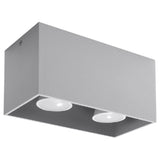 Plafondlamp Quad Sollux Grijs LxBxH 31x14x14 Aluminium Nnb