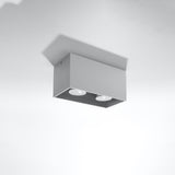 Plafondlamp Quad Sollux Grijs LxBxH 31x14x14 Aluminium Nnb