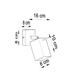 Wandlamp Merida Sollux Grijs LxBxH 16x16x12 Metaal Nnb