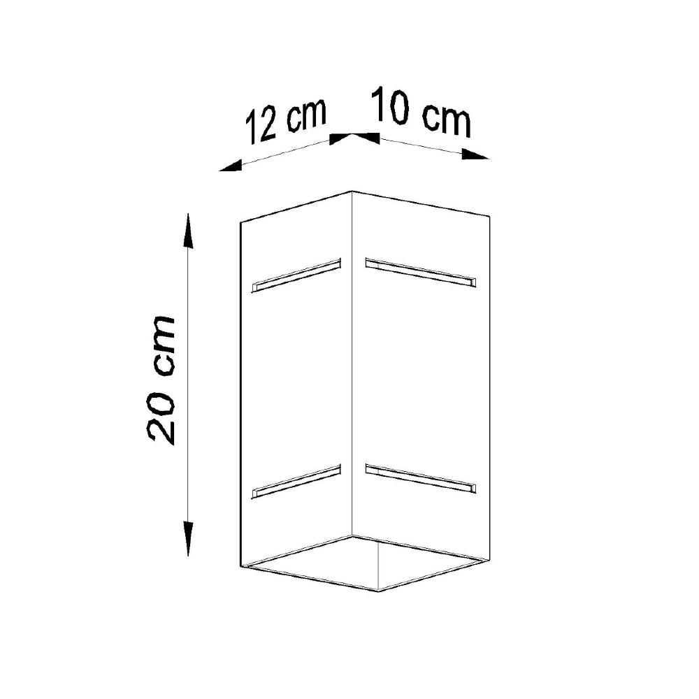 Wandlamp Blocco Sollux Zwart LxBxH 31x14x14 Aluminium Nnb