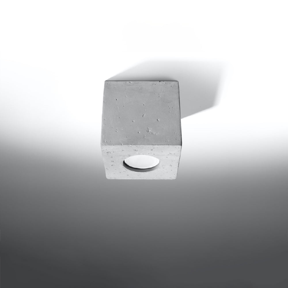 Plafondlamp Quad Sollux Grijs LxBxH 13x13x13 Beton Nnb