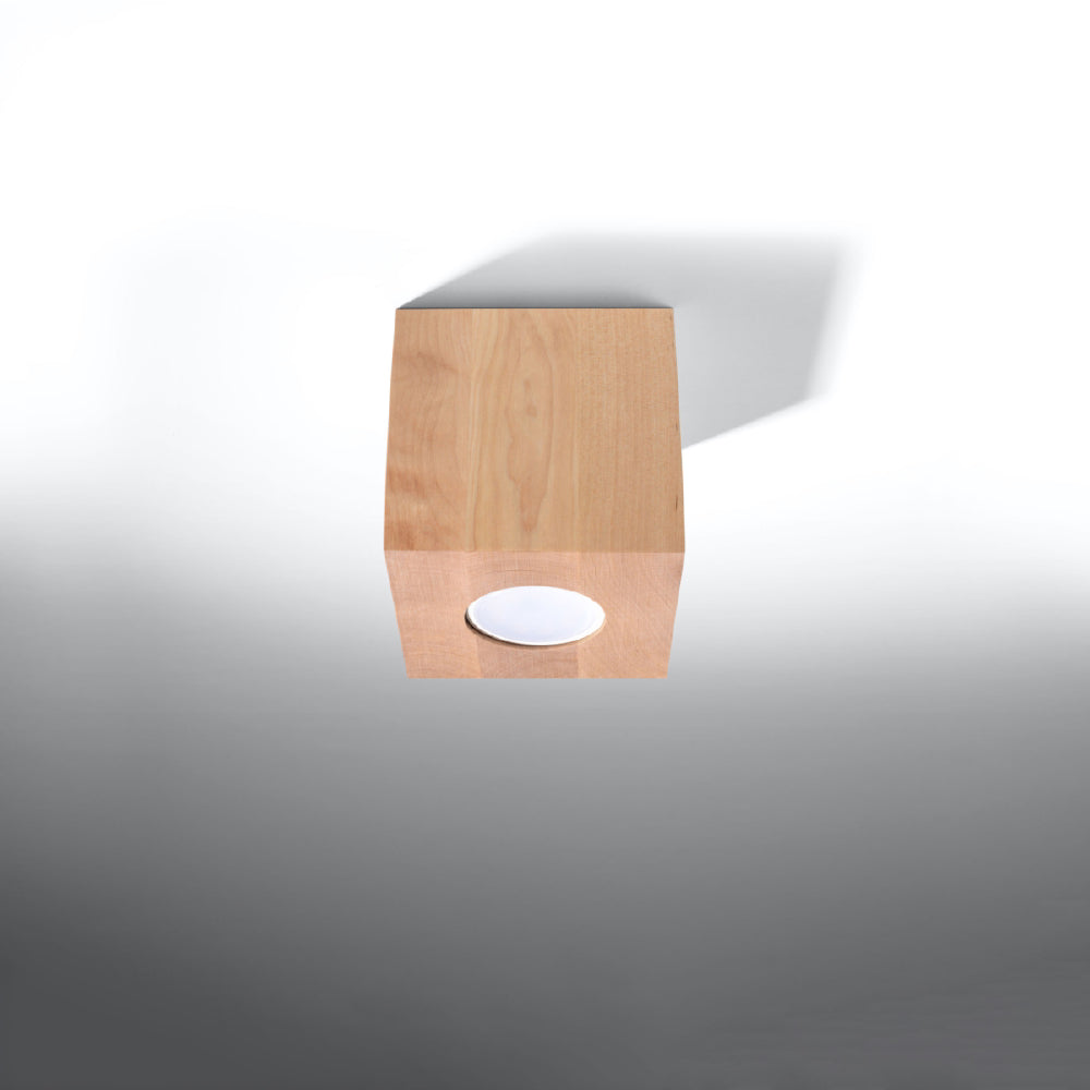 Plafondlamp Quad Sollux Naturel LxBxH 13x13x13 Hout Nnb