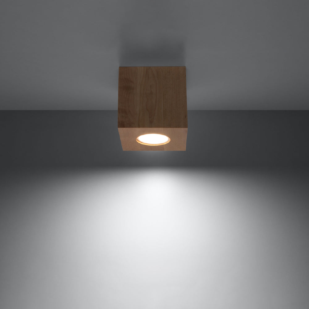 Plafondlamp Quad Sollux Naturel LxBxH 13x13x13 Hout Nnb