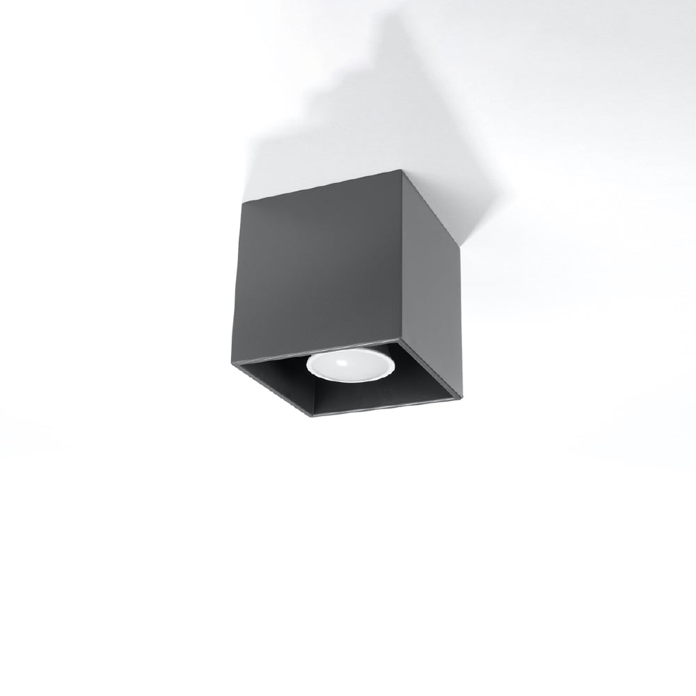 Plafondlamp Quad Sollux Antraciet LxBxH 13x13x13 Aluminium Nnb