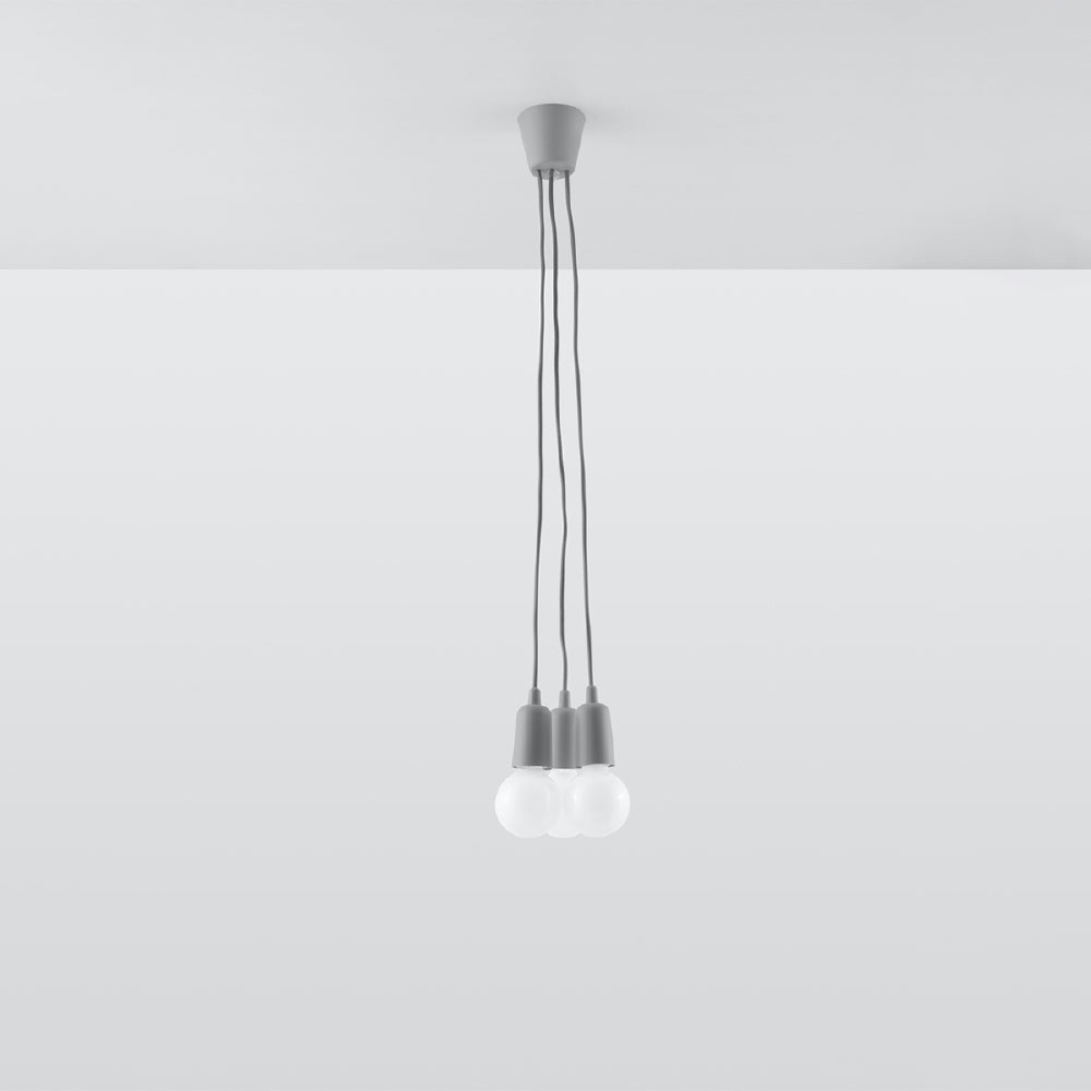 Hanglamp Diego Sollux Grijs LxBxH 13x13x13 PVC Nnb