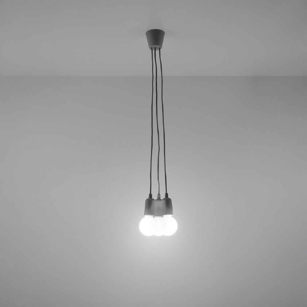 Hanglamp Diego Sollux Grijs LxBxH 13x13x13 PVC Nnb