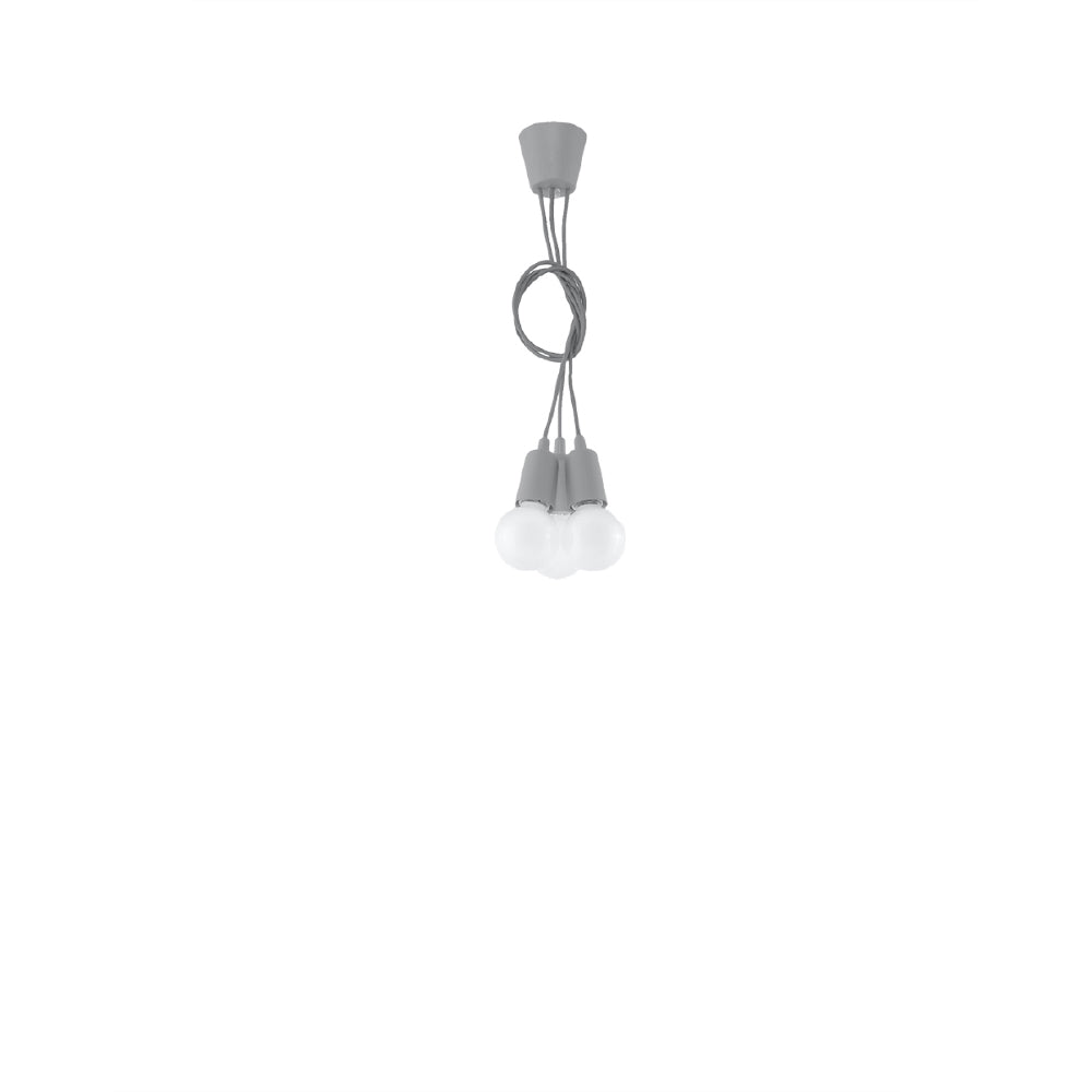 Hanglamp Diego Sollux Grijs LxBxH 13x13x13 PVC Nnb