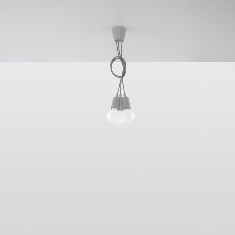 Hanglamp Diego Sollux Grijs LxBxH 13x13x13 PVC Nnb