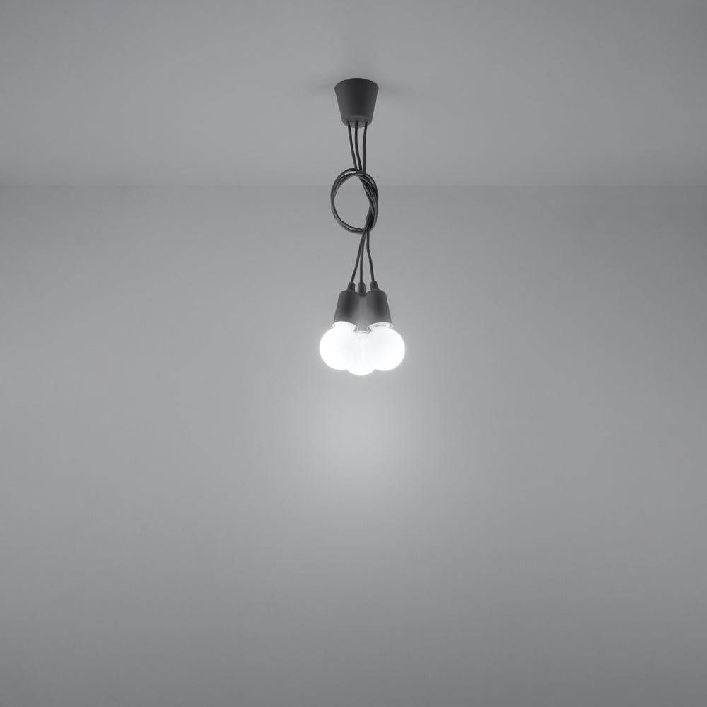 Hanglamp Diego Sollux Grijs LxBxH 13x13x13 PVC Nnb