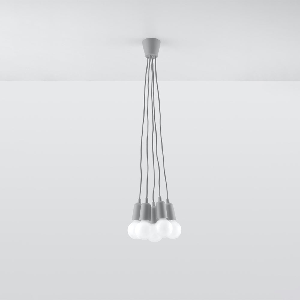 Hanglamp Diego Sollux Grijs LxBxH 13x13x13 PVC Nnb