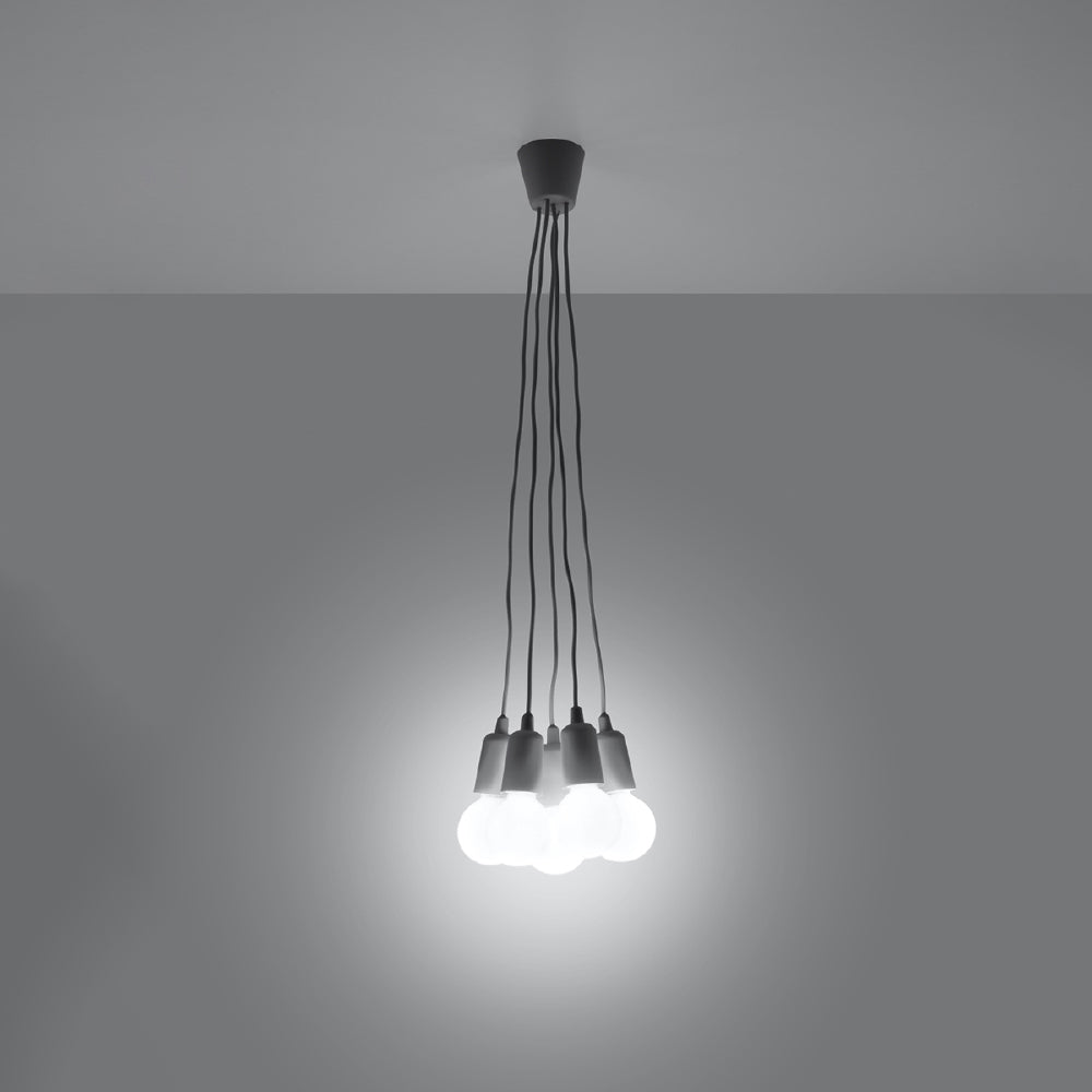 Hanglamp Diego Sollux Grijs LxBxH 13x13x13 PVC Nnb