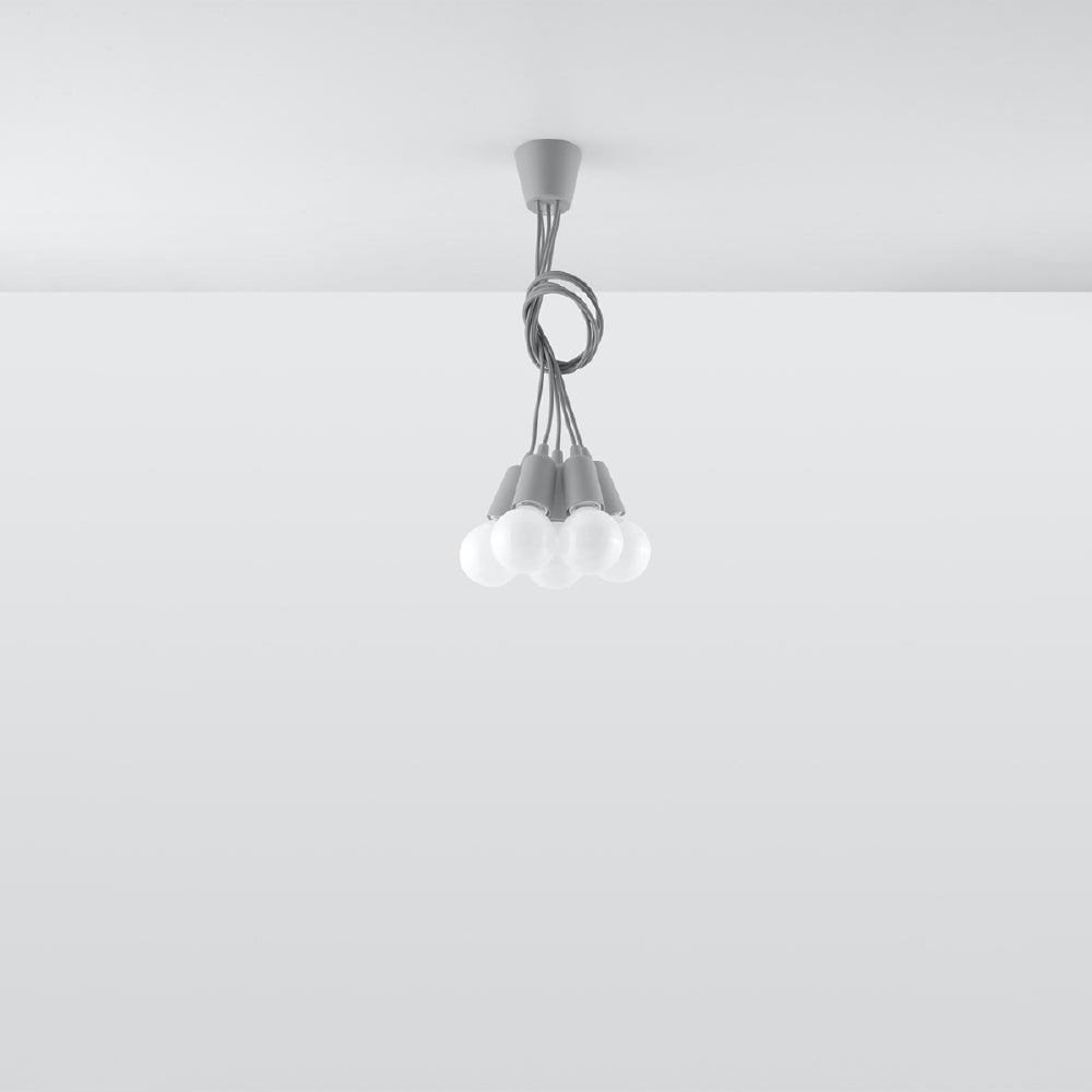 Hanglamp Diego Sollux Grijs LxBxH 13x13x13 PVC Nnb