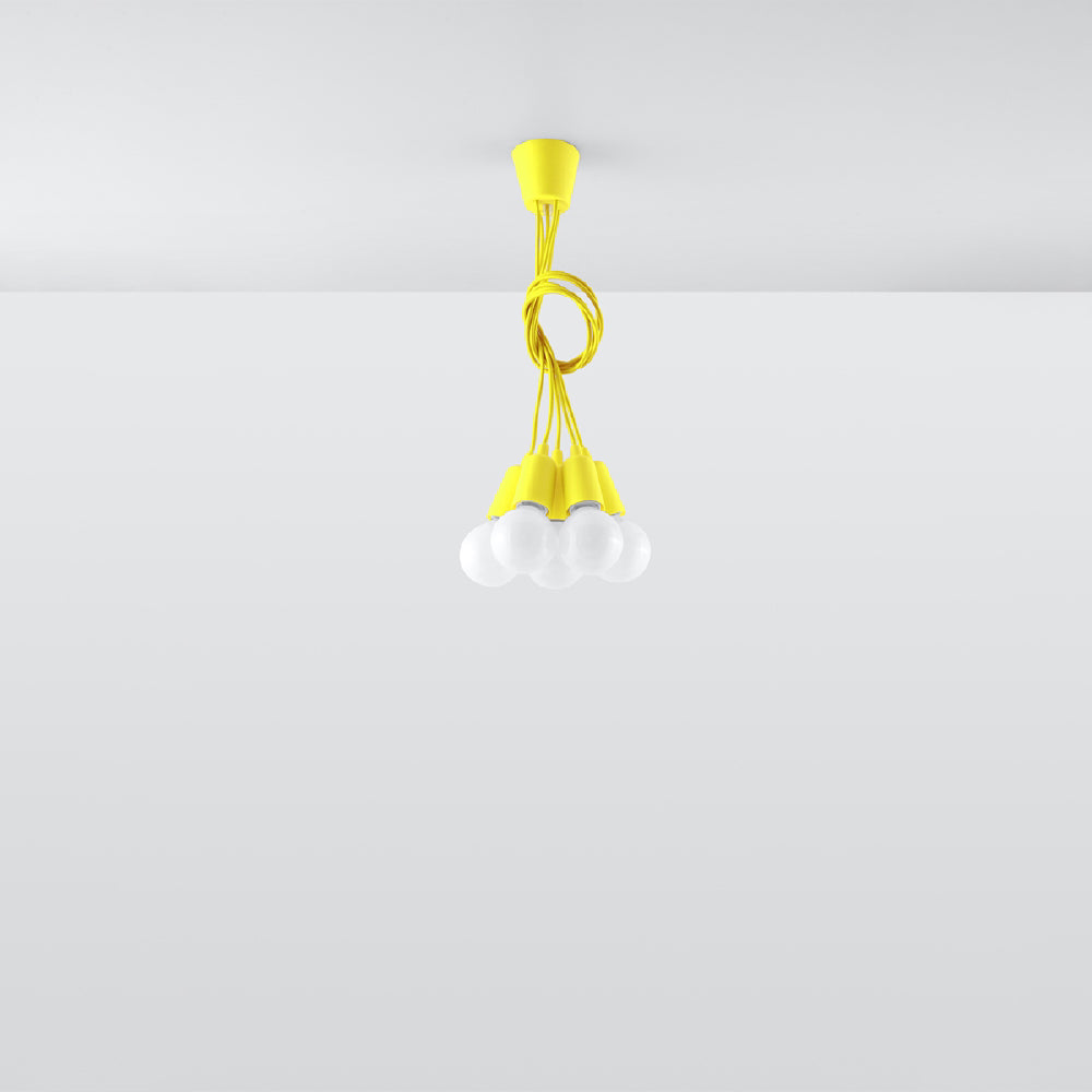 Hanglamp Diego Sollux Geel LxBxH 13x13x13 PVC Nnb