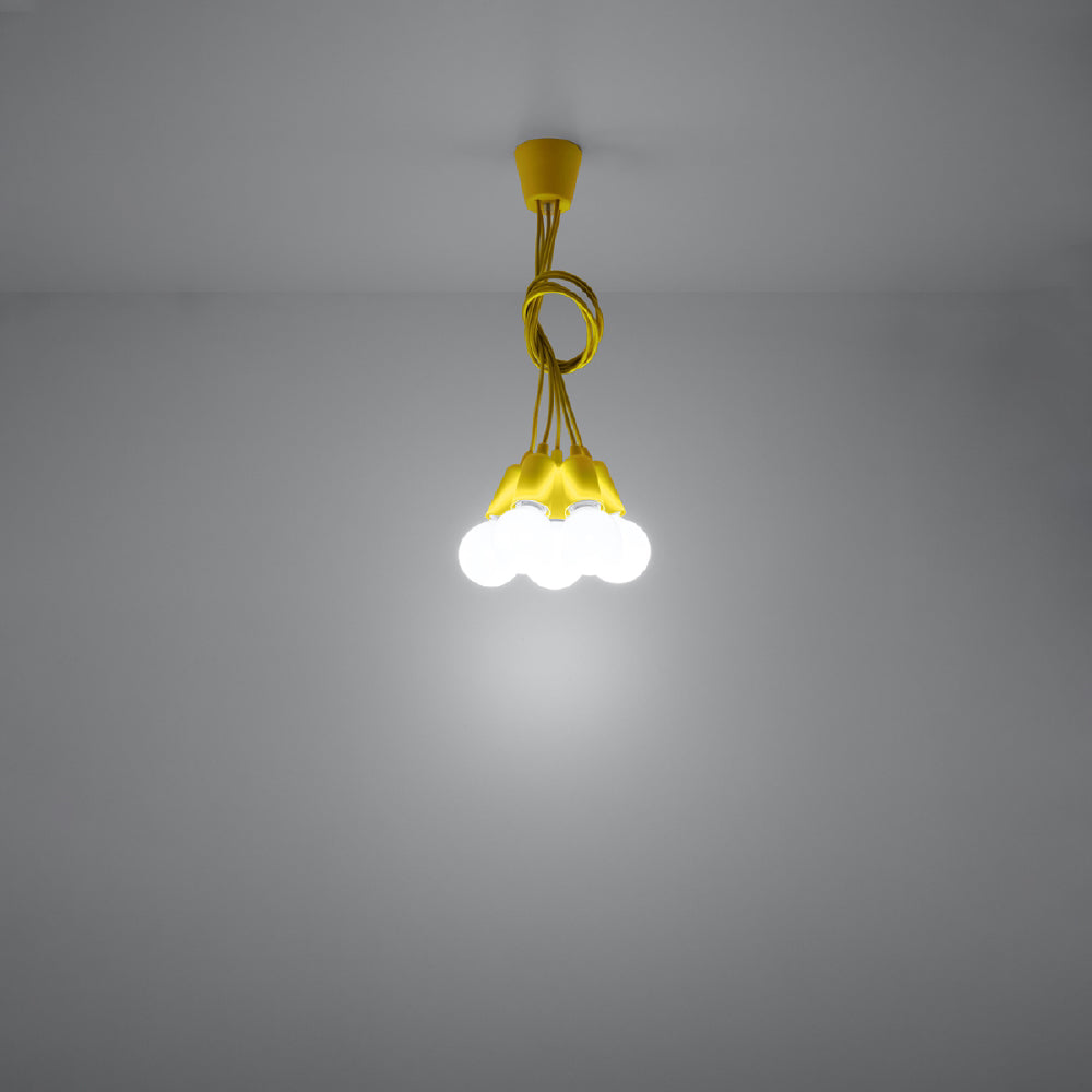 Hanglamp Diego Sollux Geel LxBxH 13x13x13 PVC Nnb