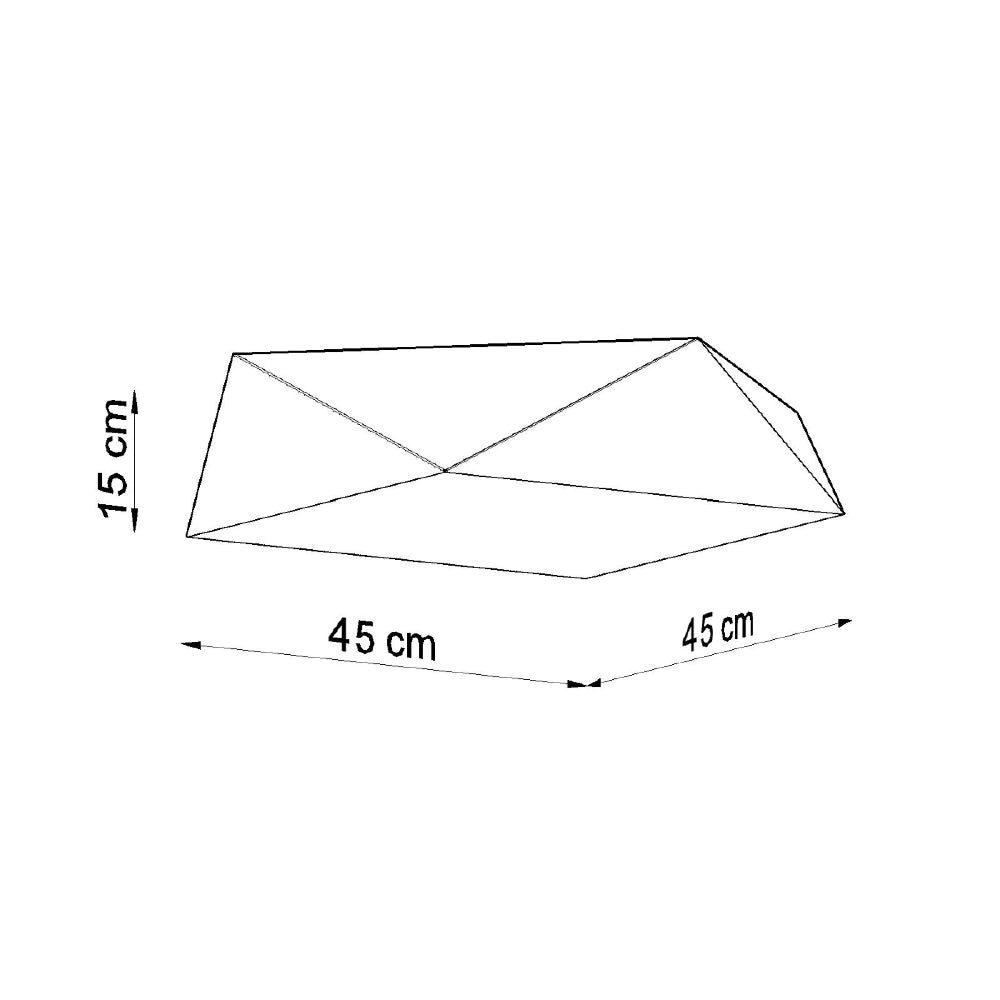 Plafondlamp Hexa Sollux silver LxBxH 57x57x19 PVC Nnb