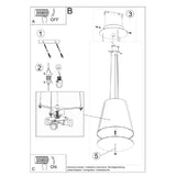 Kroonluchter Geneve Sollux Wit Stof, Glas, Metaal Nnb