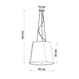 Kroonluchter Geneve Sollux Zwart Stof, Glas, Metaal Nnb