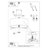 Plafondlamp Skala Sollux Wit Stof, Glas, Metaal Nnb