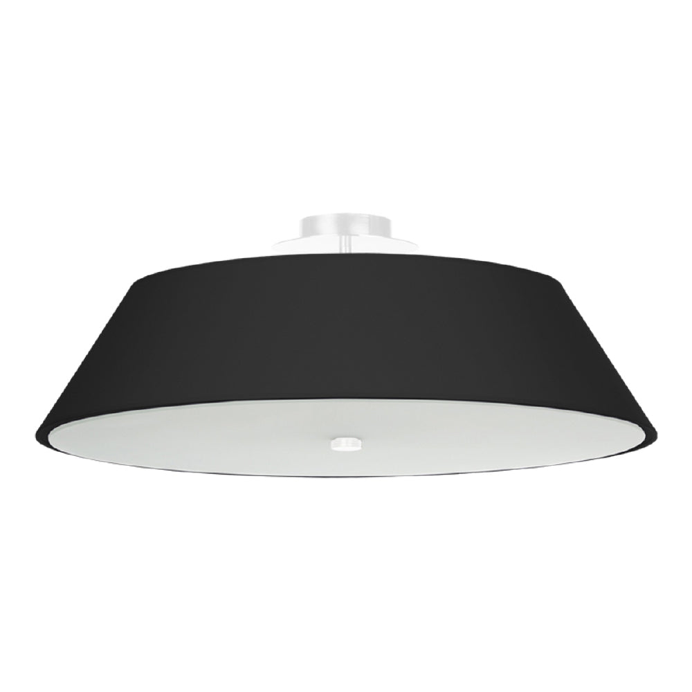 Plafondlamp Vega Sollux Zwart LxBxH 67x67x36 Stof, Glas, Metaal Nnb