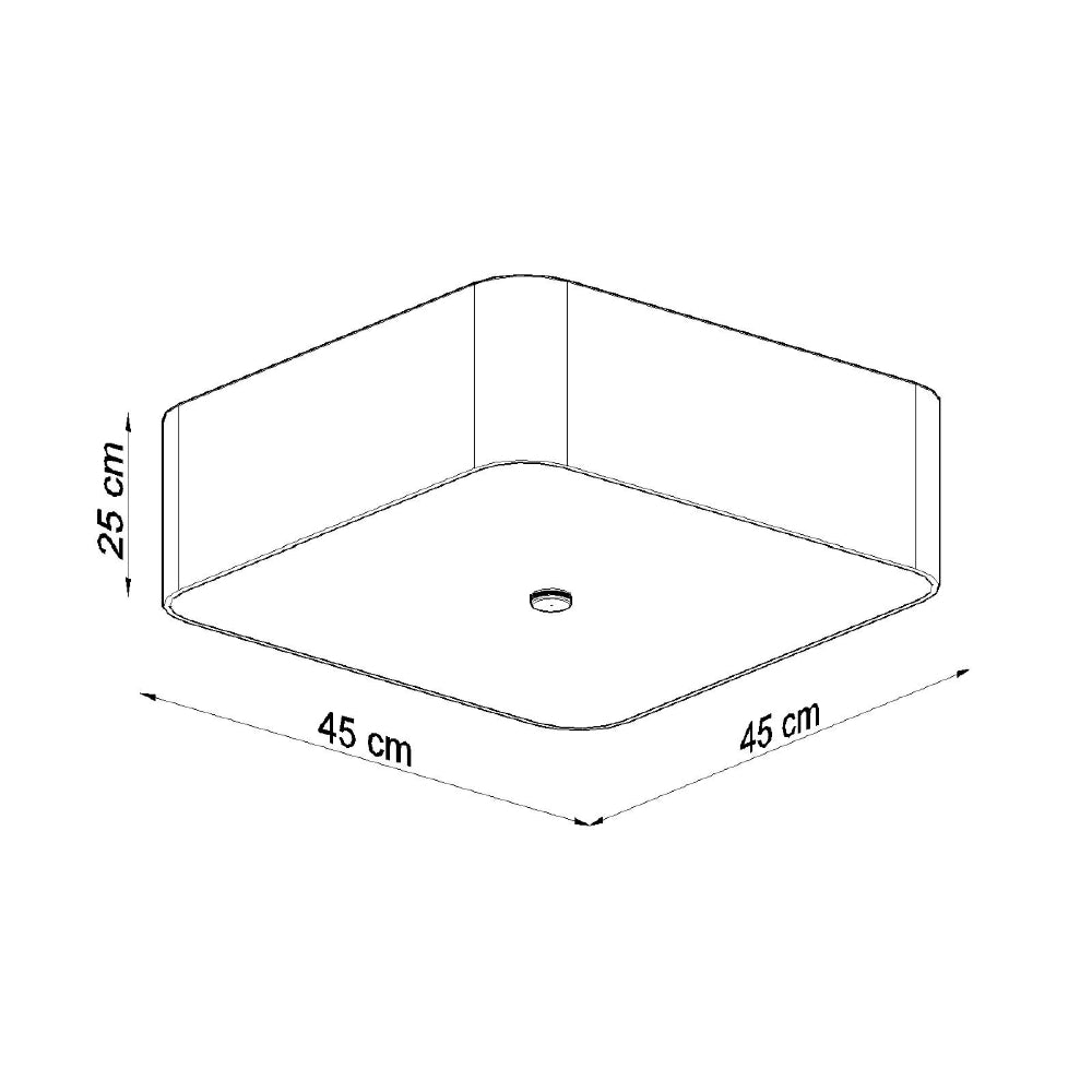 Plafondlamp Lokko Sollux Wit LxBxH 48x48x23 Stof, Glas, Metaal Nnb