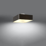 Plafondlamp Lokko Sollux Zwart LxBxH 48x48x23 Stof, Glas, Metaal Nnb