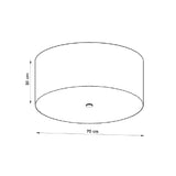 Plafondlamp Otto Sollux Zwart Stof, Glas, Metaal Nnb